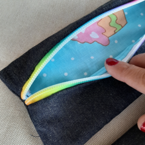 Estuche para bordar, cierre multicolor