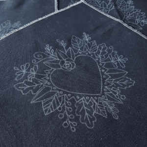 Tela Jeans Corazon Florido