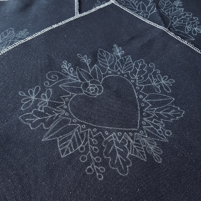 Tela Jeans Corazon Florido - Imagen 2