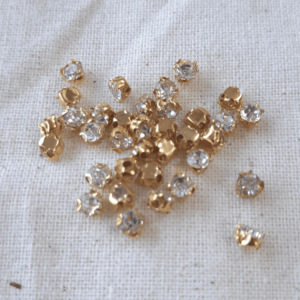 Cristales Blanco Base Dorada 2mm
