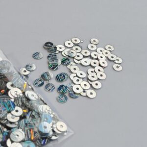 Lentejuelas Plata Holograma Rayas 4mm