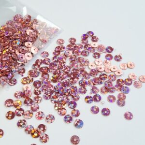 Lentejuelas Rosado Holograma 4mm