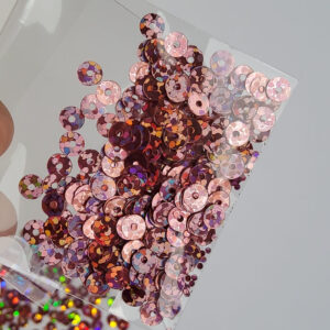 Lentejuelas Rosado Holograma 4mm