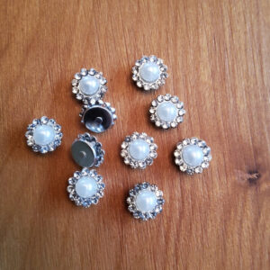 Cristal con Perla 9mm Base Plata
