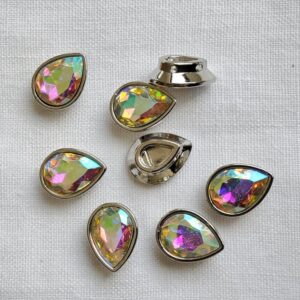 Cristales Tornasol Base Plata 15mm