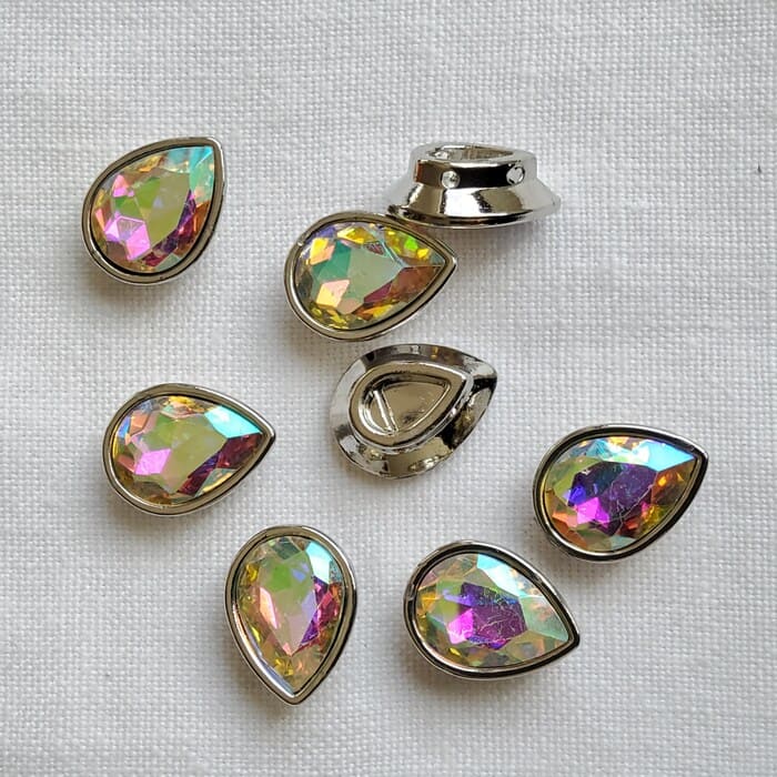 Cristales Tornasol Base Plata 15mm